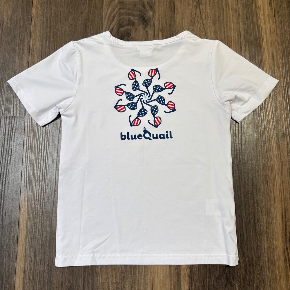 BlueQuail Clothing Toddler‎ Boys 4T White Rashguard UPF 50+ Patriotic Sunglasses